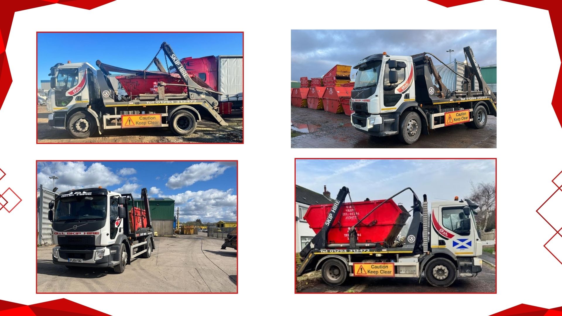 Q & L Skip HIre Ayrshire Various Skips On Lorries